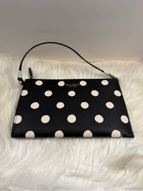 kate spade Black and Cream Polka Dot Wristlet